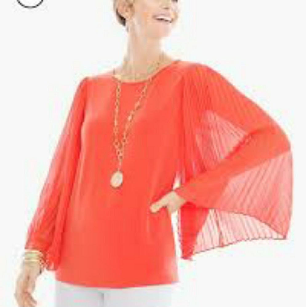 Chico's Traveler Pleated Sleeve Top